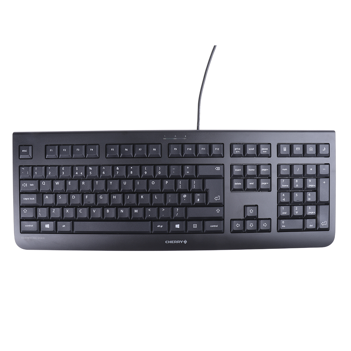jd-0800gb-2 Cherry DC 2000 Wired Standard Keyboard & Mouse Set, QWERTY (UK), Black