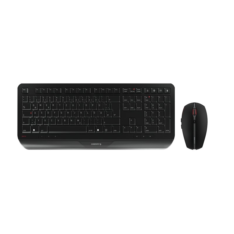 Cherry CHERRY GENTIX DESKTOP Wireless Ergonomic Keyboard & Mouse Set, QWERTZ (German), Black