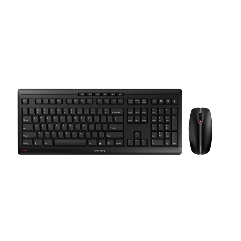 Cherry CHERRY STREAM DESKTOP Wireless Ergonomic Keyboard & Mouse Set, QWERTY (EU), Black