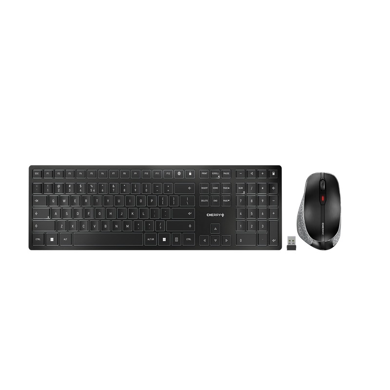 Cherry CHERRY DW 9500 SLIM Wireless Ergonomic Keyboard & Mouse Set, QWERTY (EU), Black