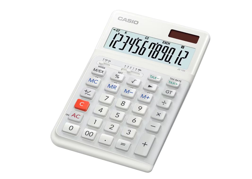 Casio Solar Power Supply, Battery Powered Desk Calculator