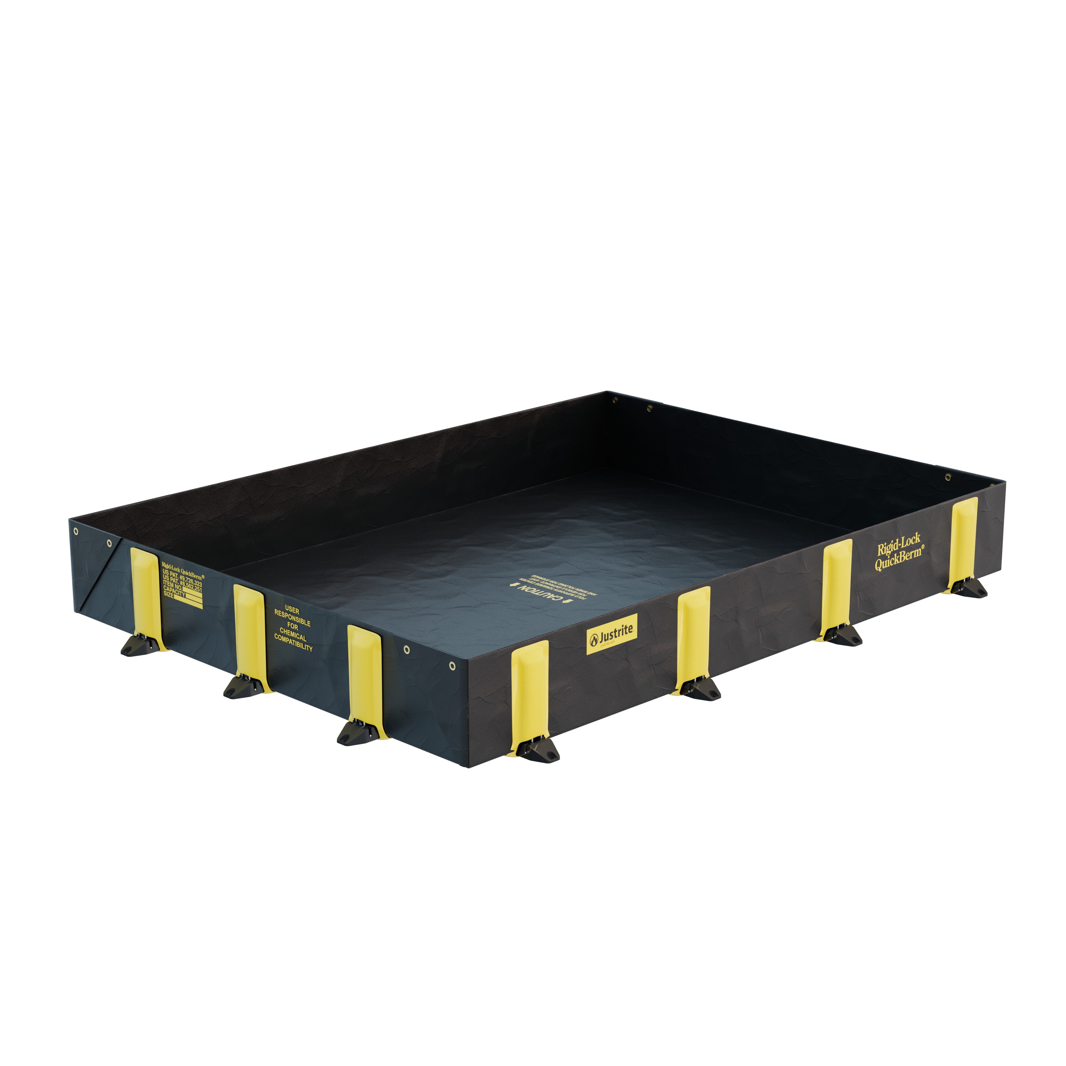 jen28516bl Justrite Polyvinyl Chloride Spill Berm for Spill Control 1314 L