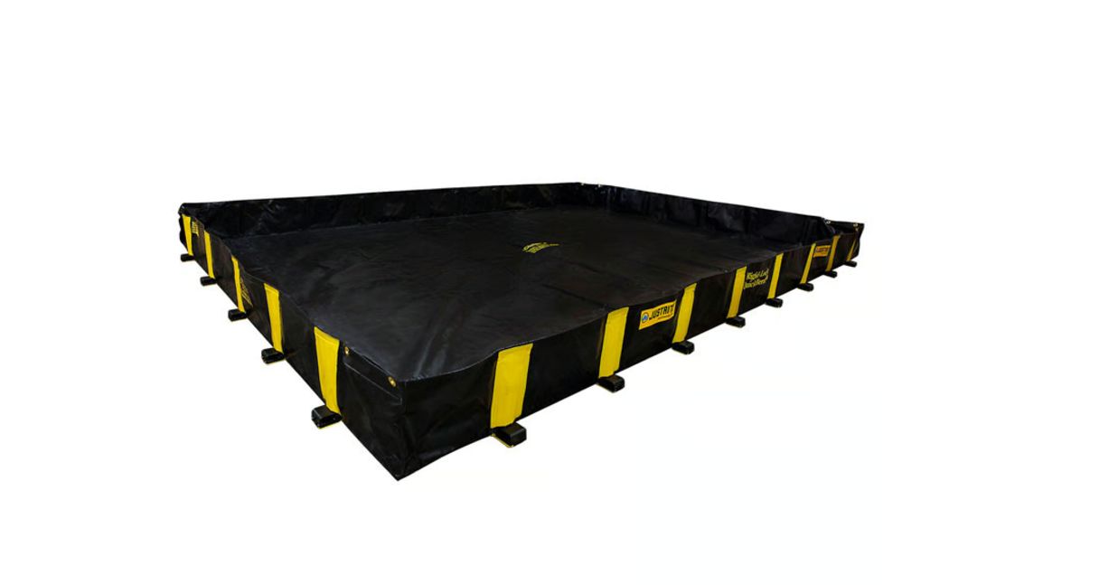 Justrite Polyvinyl Chloride Coated Fabric Rigid-Lock QuickBerm for Spill Control 2390 gal