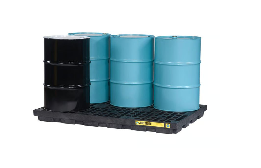 Justrite Spill Control Equipment Spill Pallets for Drums Polyethylene 276 L for Spill Control