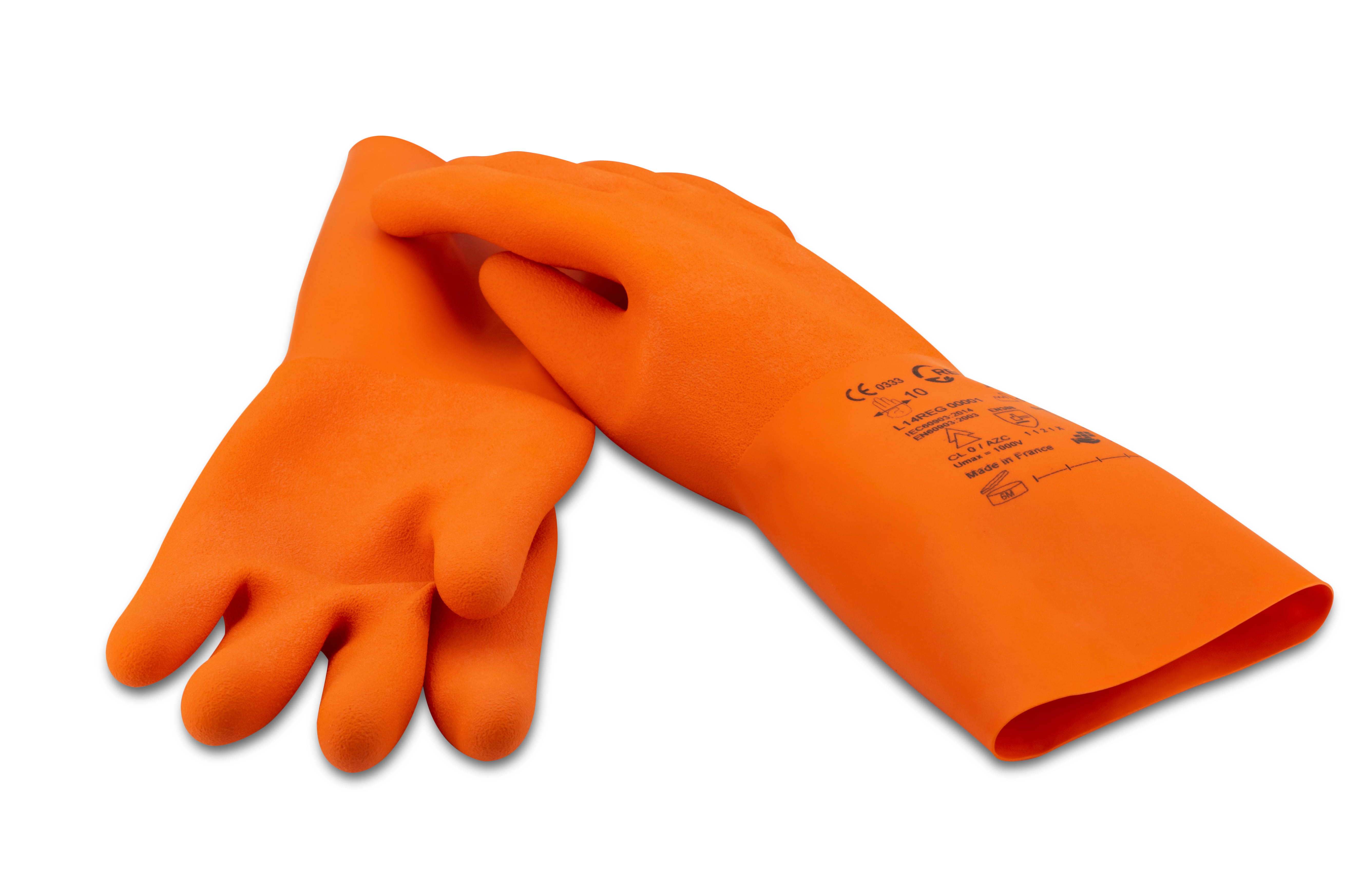 jfo36-011 Penta TOUCH-E Orange Natural Rubber Latex Light-Duty Natural Rubber Gloves, Size 11, Latex Coating