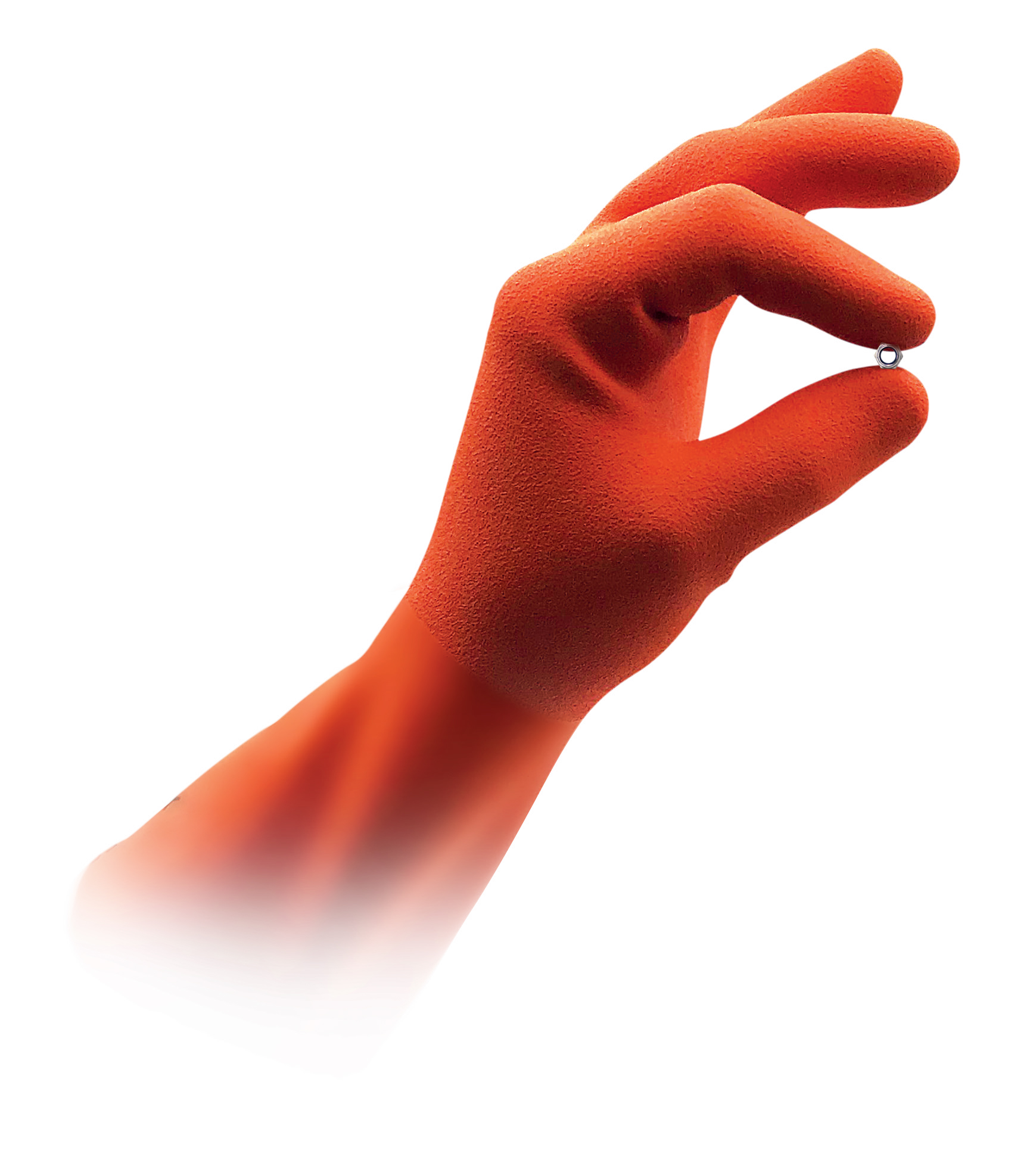Penta TOUCH-E Orange Natural Rubber Latex Light-Duty Natural Rubber Gloves, Size 11, Latex Coating