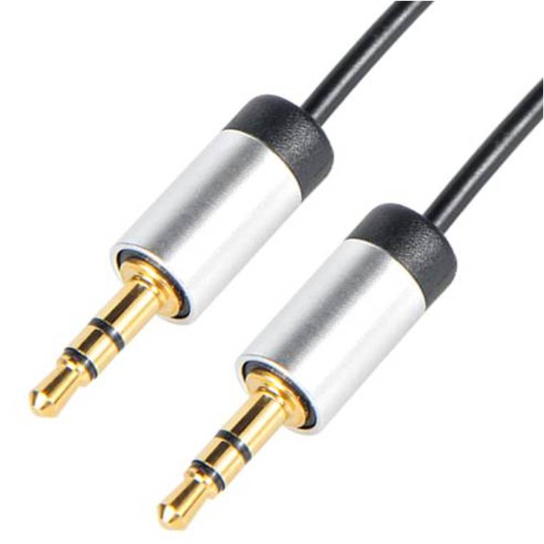 Okdo Male 3.5 mm Stereo Jack to Male 3.5 mm Stereo Jack Auxiliary Cable, Black, 3 m JJ3.5A-3