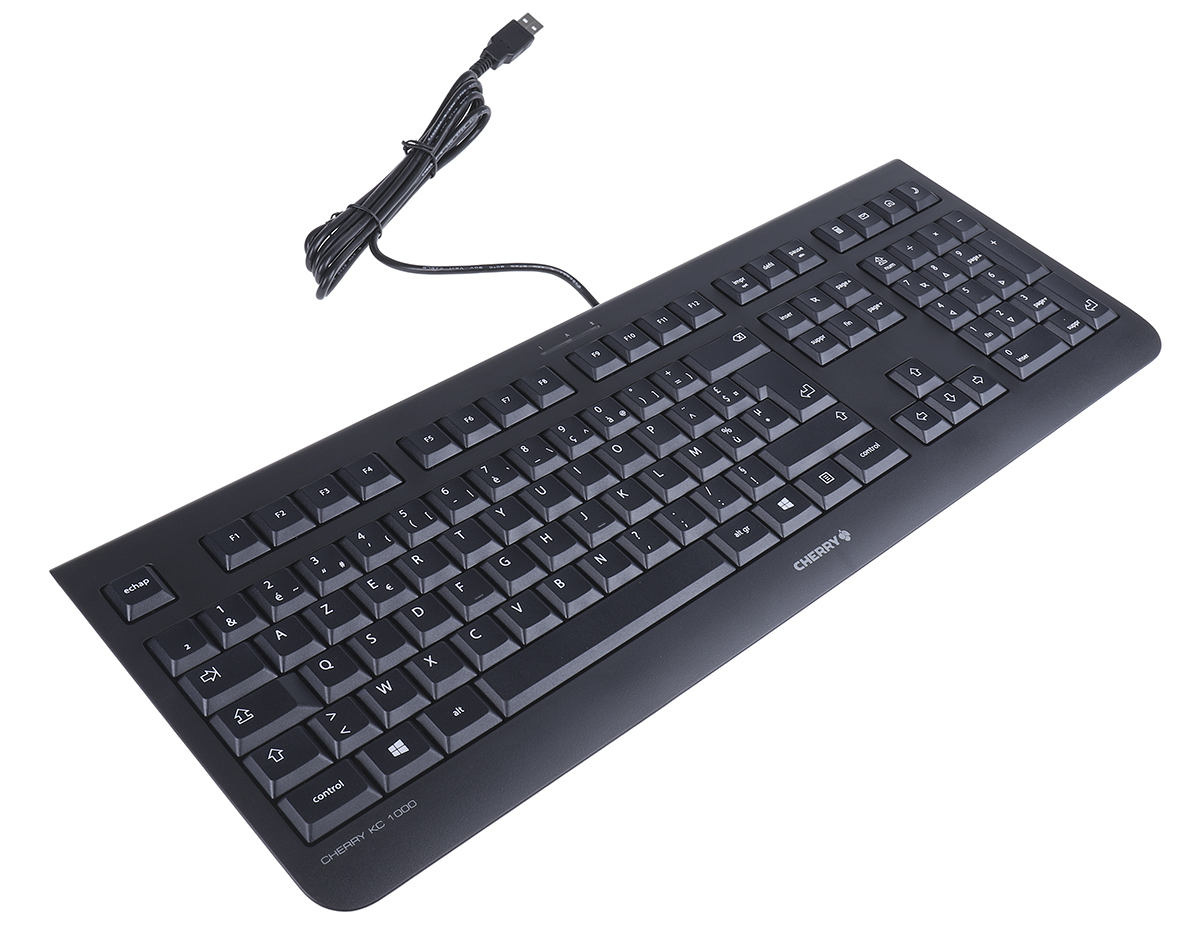 Cherry Wired USB Standard Keyboard, AZERTY, Black