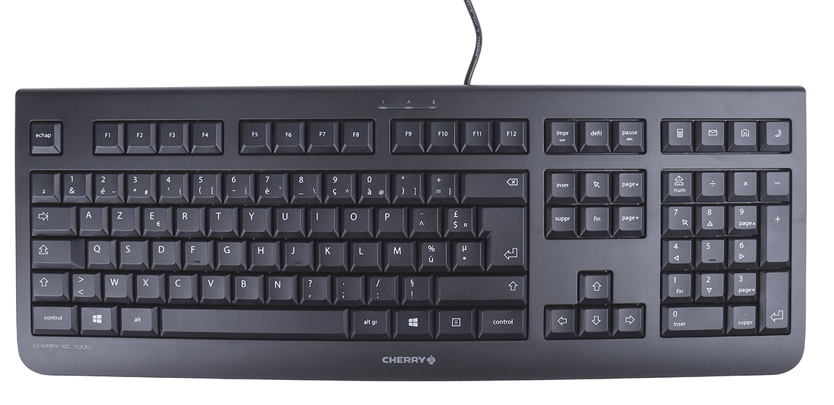 jk-0800fr-2 Cherry Wired USB Standard Keyboard, AZERTY, Black