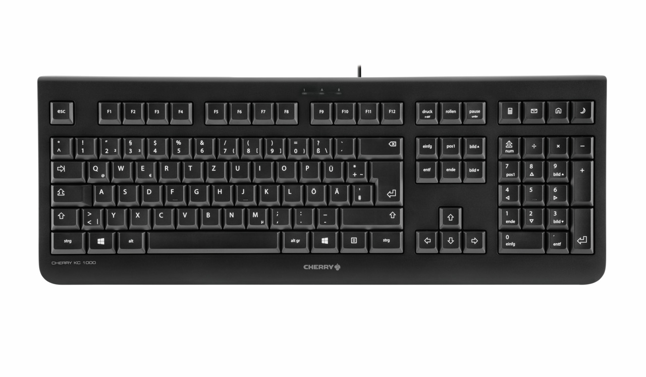 Cherry KC 1000 Wired USB Trackball Keyboard, QWERTY (Italy), Black