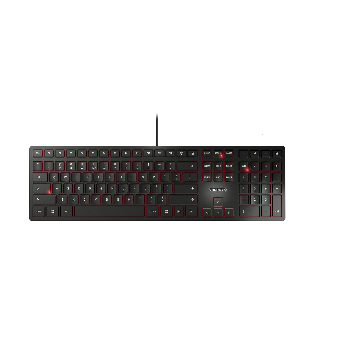 Cherry KC 6000 SLIM Wired USB Standard Keyboard, QWERTY, Black