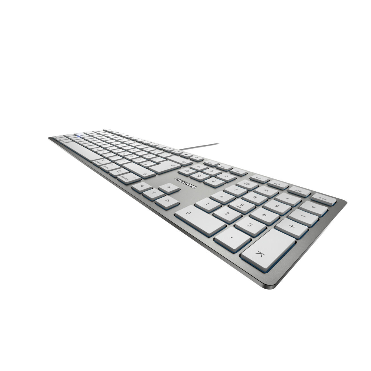 jk-1610de-1 Cherry CHERRY KC 6000 C SLIM Wired USB Mac Keyboard, QWERTZ (German), Silver, White
