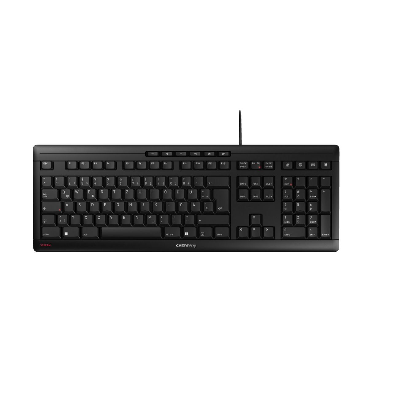 Cherry Stream 3.0 Keyboard Wired USB Standard Keyboard, QWERTY (US), Black