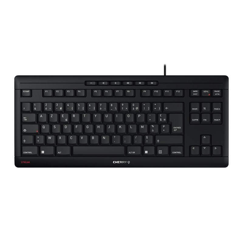 Cherry STREAM KEYBOARD TKL Wired USB Standard Keyboard, AZERTY (France), Black