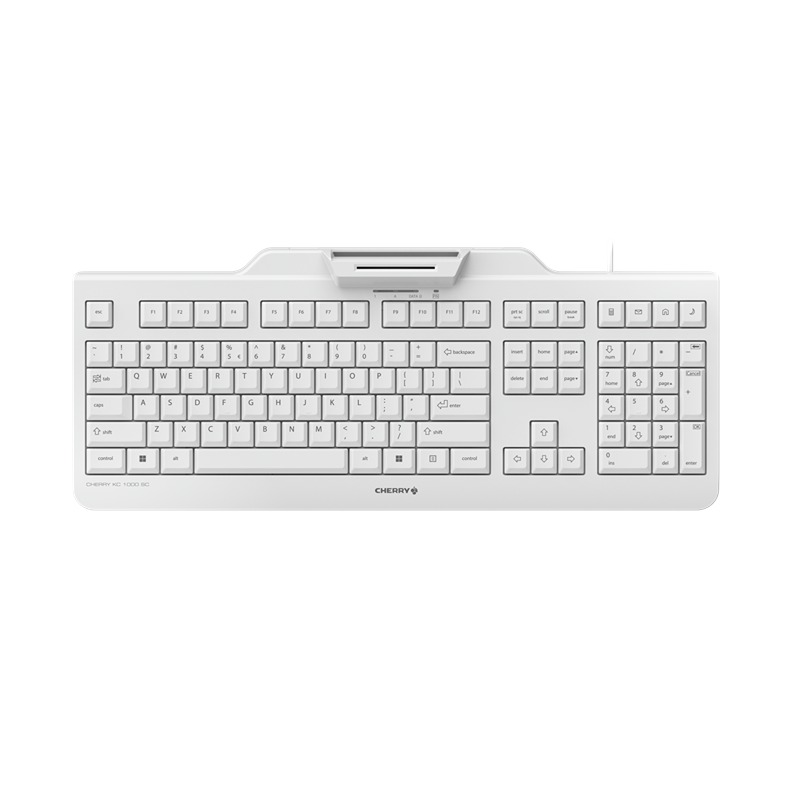 Cherry CHERRY KC 1000 SC Wired USB Standard Keyboard, QWERTY (EU), Light Grey