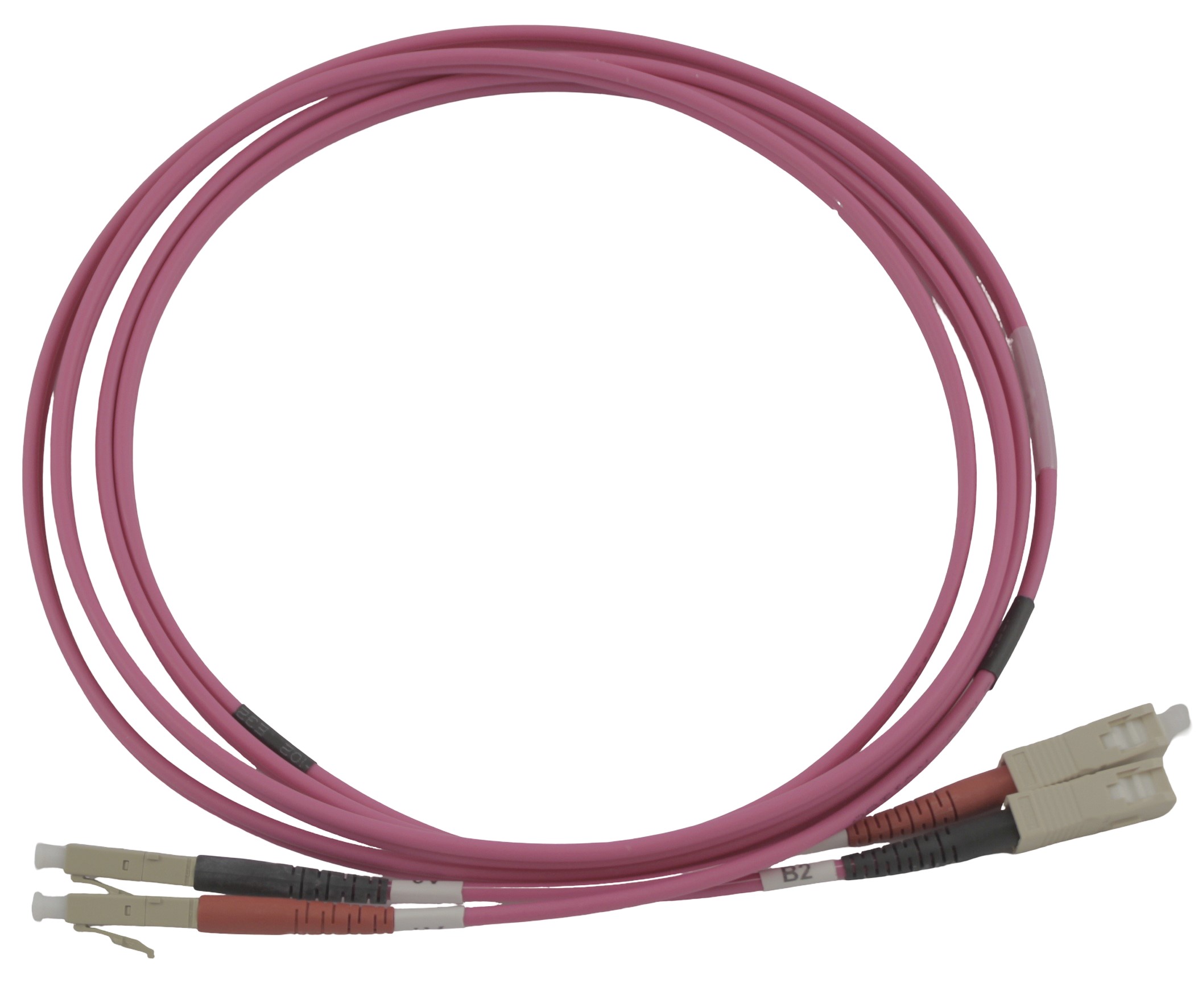 CAE Multimedia Connect OM3 Zipcord Duplex Fibre Optic Cable, 50 μm Low Smoke Zero Halogen, Aqua, Erica Violet, Yellow, 1