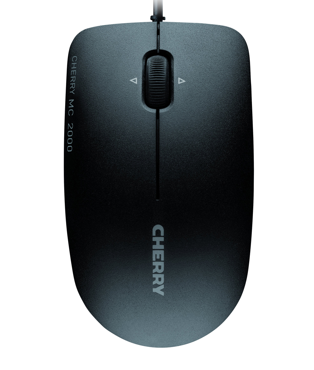 jm-0600-2 Cherry MC 2000 3 Button Wired Standard Optical Mouse Black