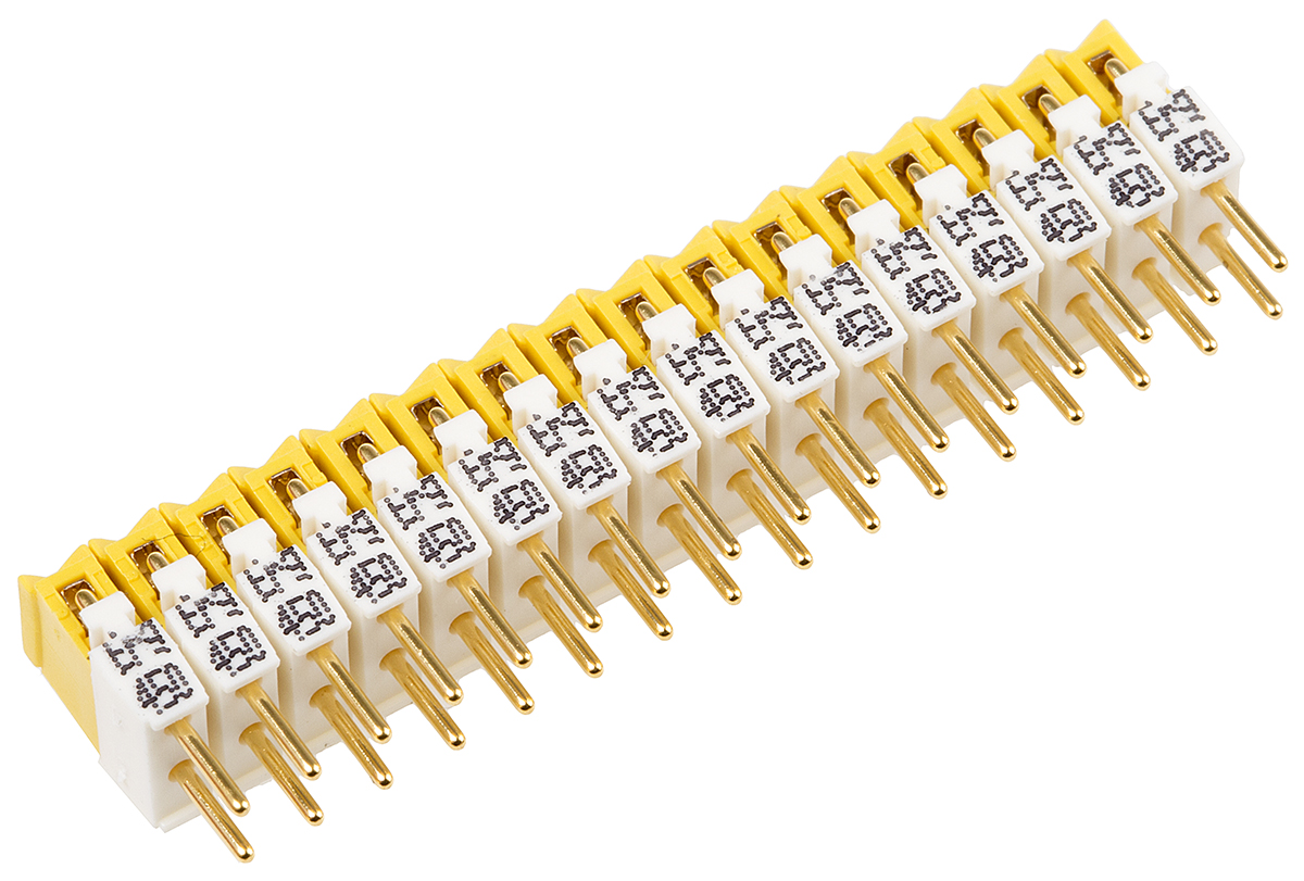 ERG, JS Jumper Switch Straight Male Yellow Jumper Switch 16 Way 1 Row 0.1 in Pitch