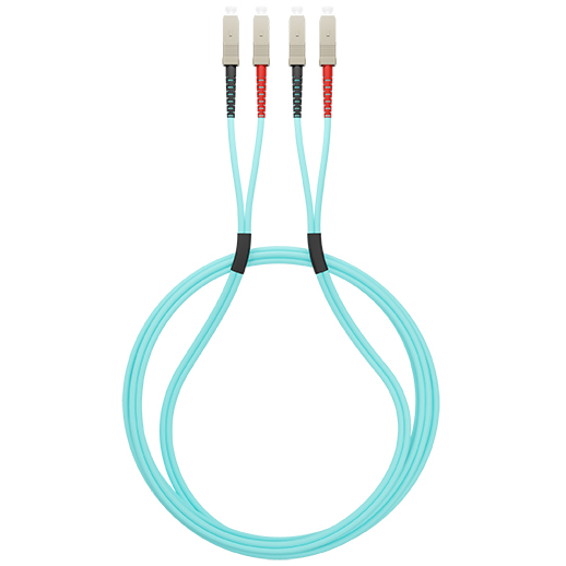 CAE Multimedia Connect OM3 Zipcord Duplex Fibre Optic Cable, 50 μm Low Smoke Zero Halogen, Erica Violet, Yellow, Aqua, 1