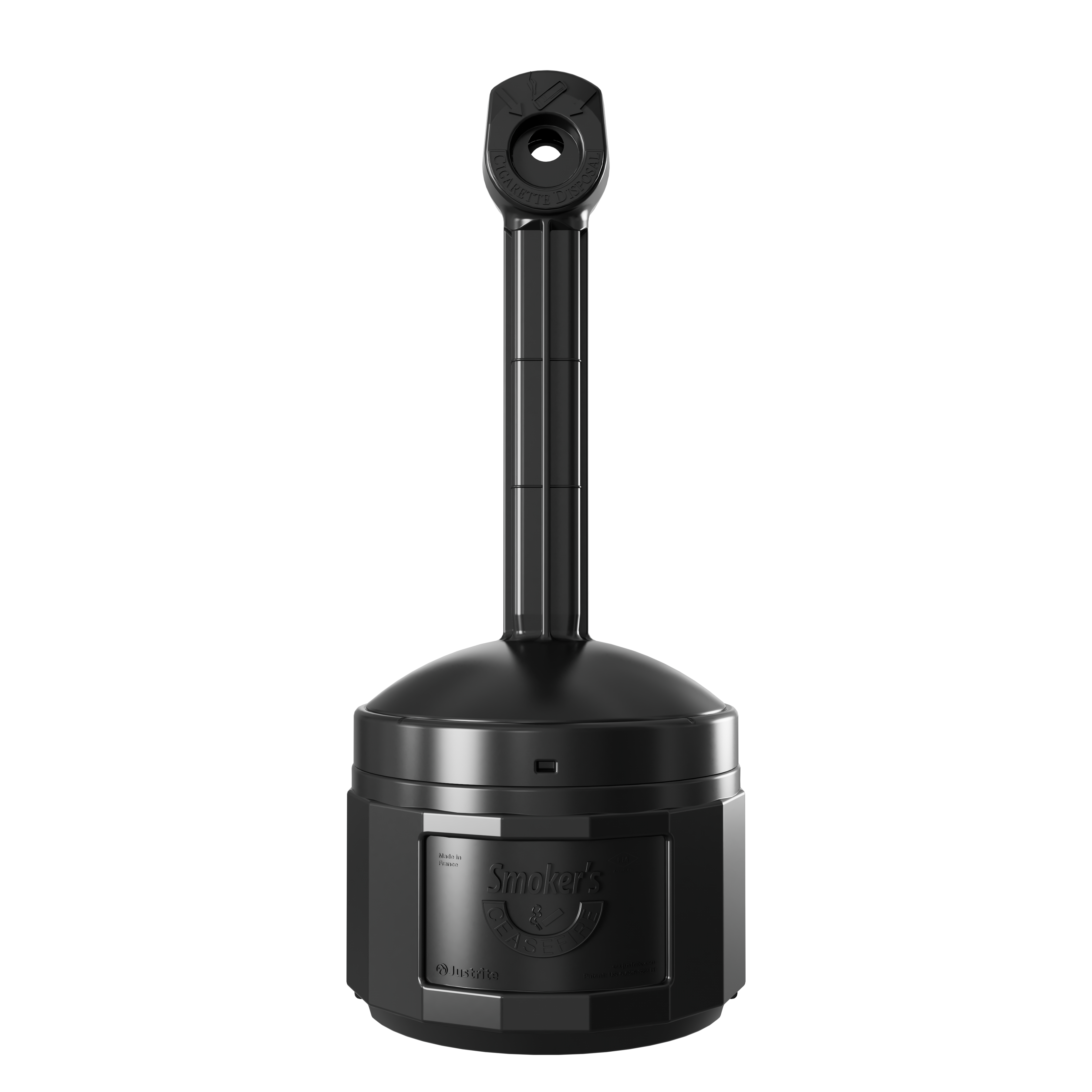 Justrite Black Polyethylene Standing Outdoor AshTray, 419 mm x 978 mm x 419mm