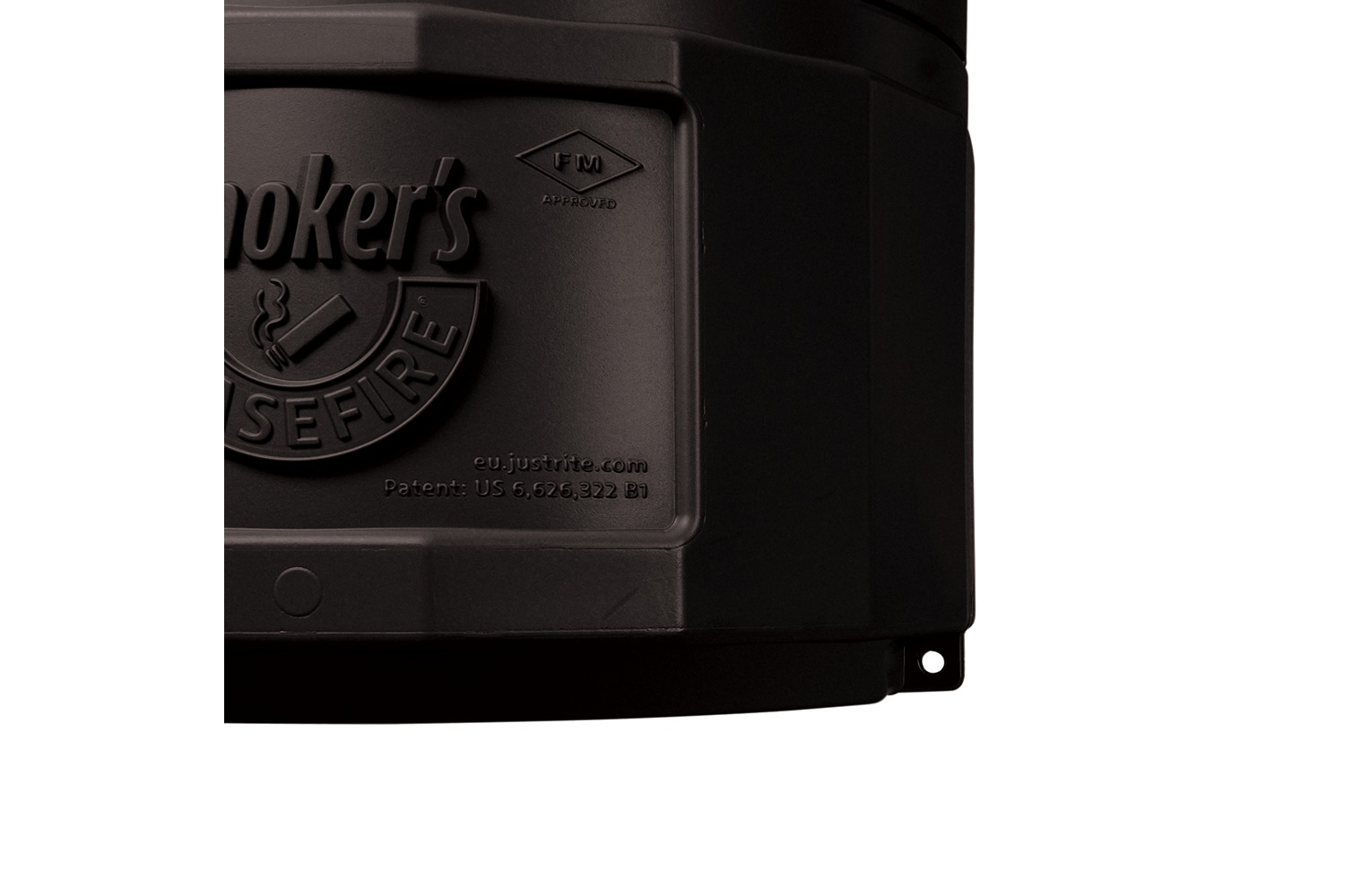 jsm26800bl Justrite Black Polyethylene Standing Outdoor AshTray, 419 mm x 978 mm x 419mm