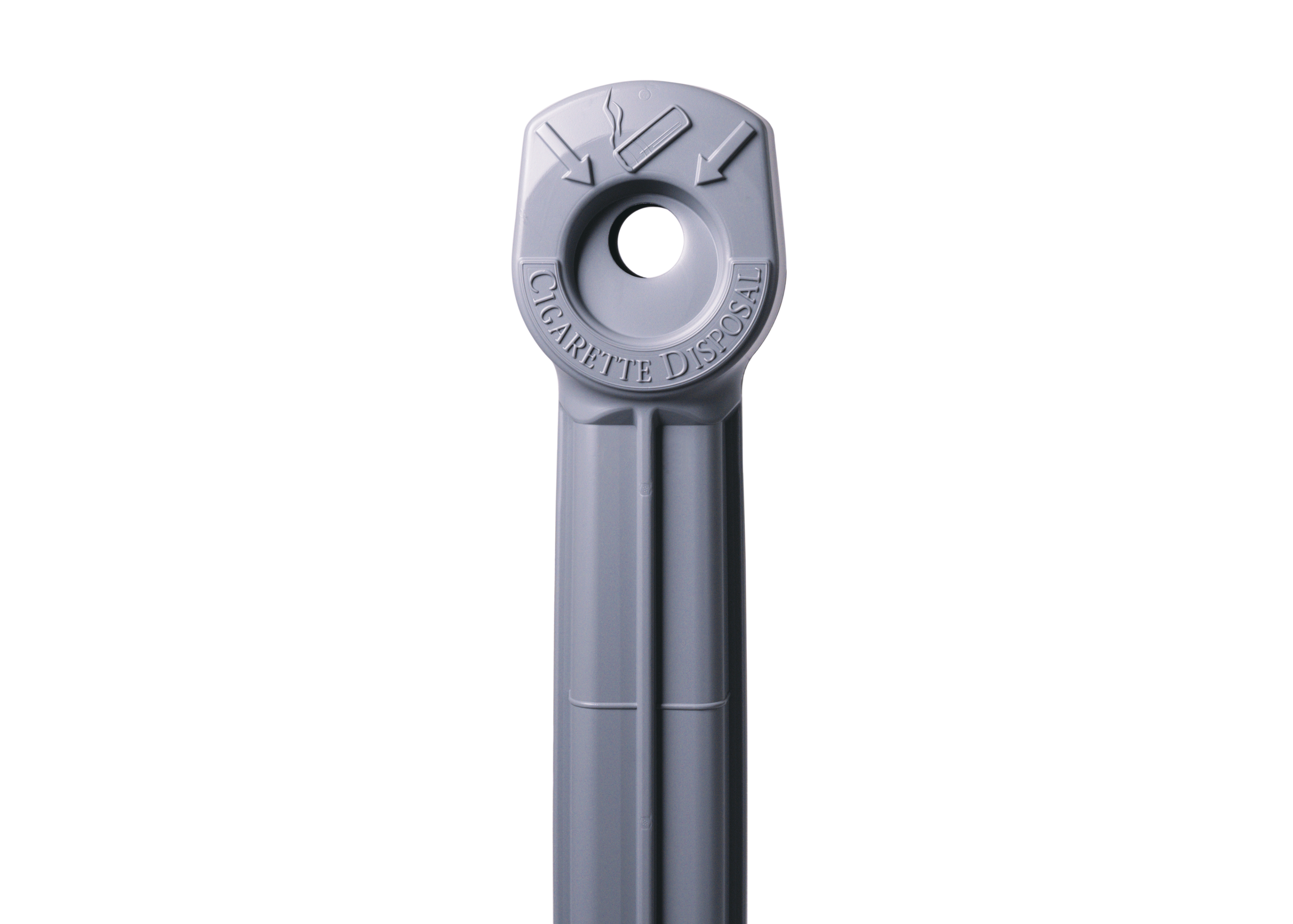 jsm26800sn Justrite Grey Polyethylene Standing Outdoor AshTray, 419 mm x 978 mm x 419mm