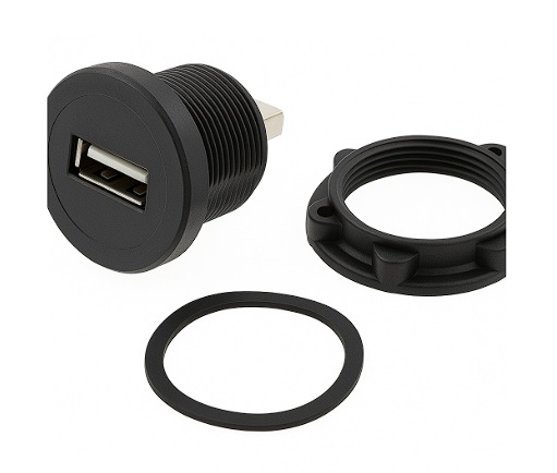 E-Pro Plastic USB Panel Jack USB 2.0 Head Male A Back Male A