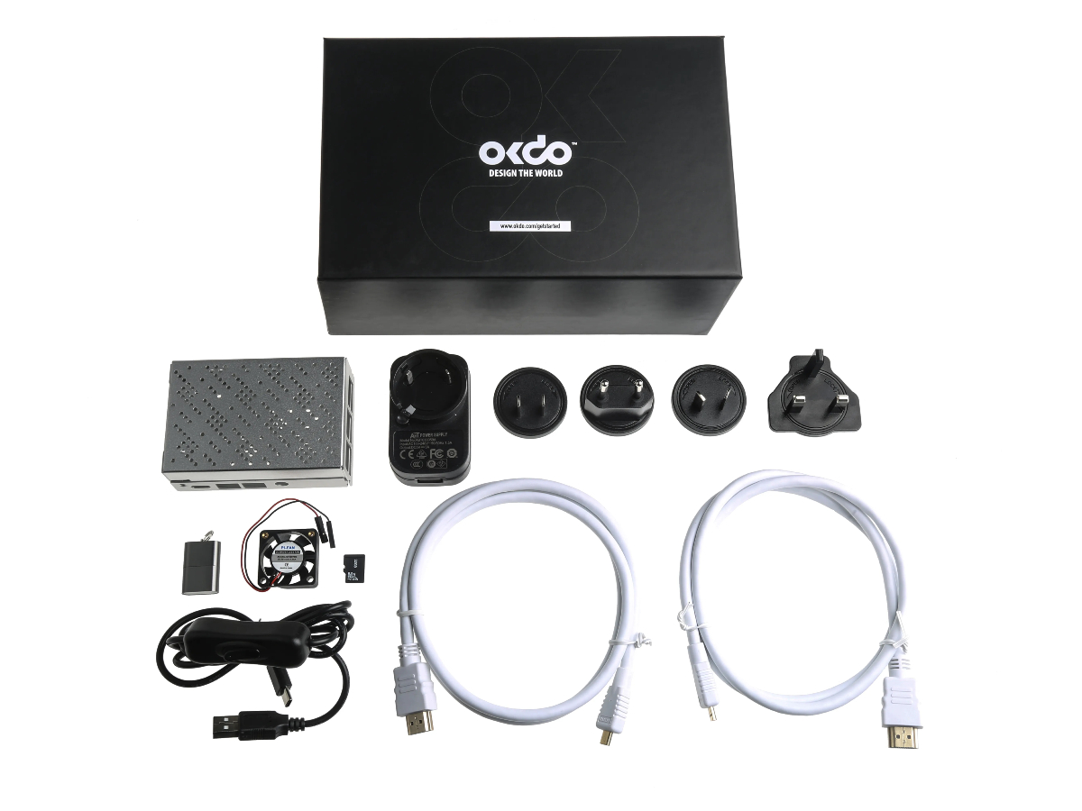 Case with Fan, OKdo Raspberry Pi 4 Model B Starter Kit (without SBC)