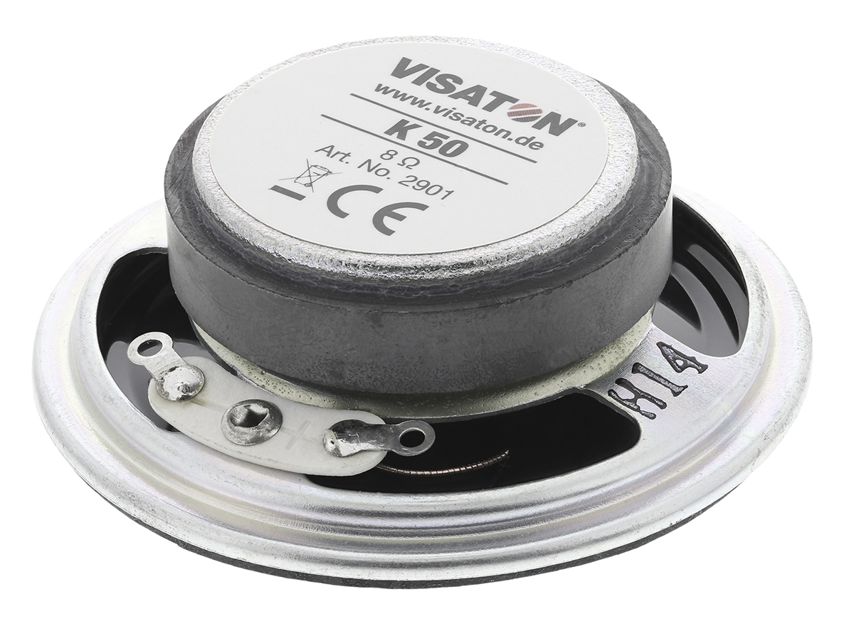 k-50-8-ohm Visaton 50 mm dia, 2W Full Range, 8 Ω, 250 Hz 10 kHz