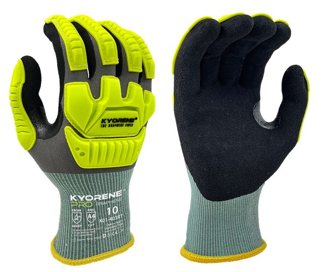KYORENE K01-403RT Grey Graphene Work Gloves, Size 8, Nitrile Micro-Foam Coating