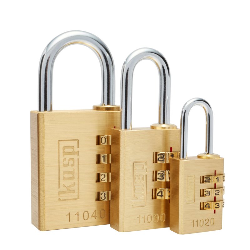Kasp Combination Padlock Brass Combination Padlock Weatherproof, 9 mm Shackle, 20 mm Body