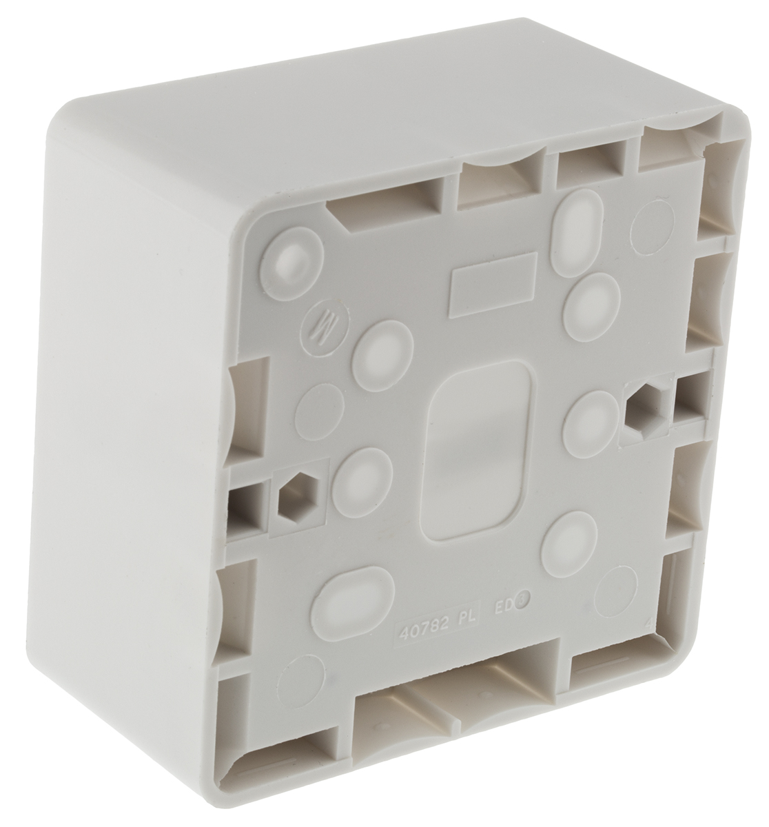 k2031-whi MK Electric Logic Plus White Gloss High Grade Thermoset Back Box, BS, IP20, Surface, Flush Mount, 1 Gangs 87 mm 87mm 40