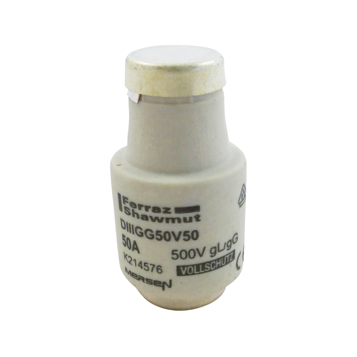 Mersen 50A D3 Diazed Fuse, E33 Thread Size, 500V