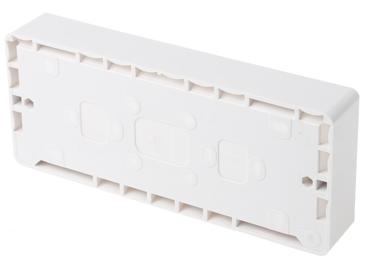 k2153-whi MK Electric Logic Plus White Gloss Moulded Back Box, BS, IP20, Surface, Flush Mount, 3 Gangs 87 mm 87mm 30 mm