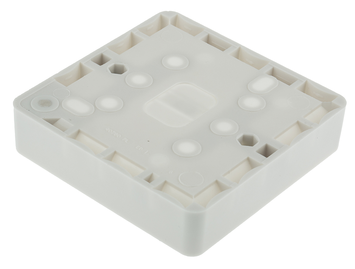 k2160-whi MK Electric Logic Plus White Gloss High Grade Thermoset Back Box, BS, IP20, Flush, Surface Mount, 1 Gangs 87 mm 87mm 16