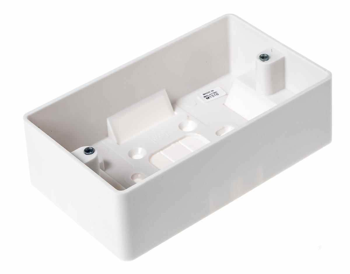 MK Electric Logic Plus White Gloss Back Box, BS, IP20, 2 Gangs 87 mm 87mm 40 mm