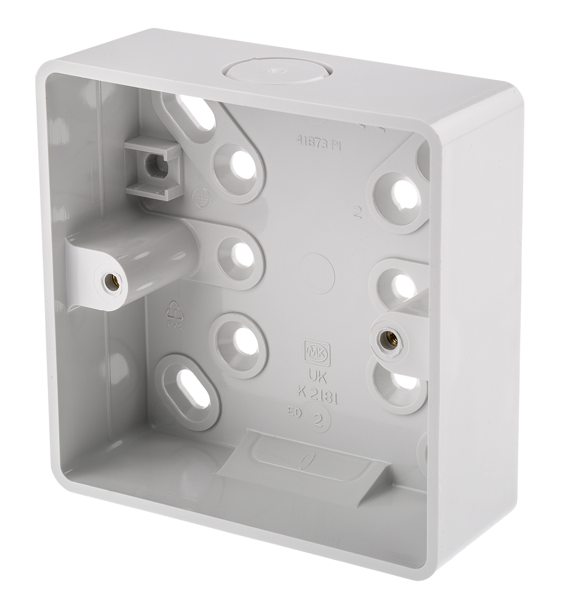 MK Electric White High Gloss High Grade Thermoset Back Box, BS, Surface, Flush Mount, 6 Gangs 87mm