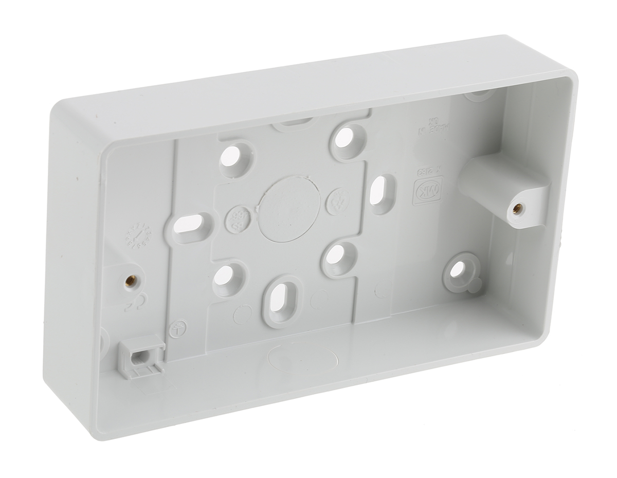 k2183whi MK Electric Polycarbonate Back Box, IP66, 2 Gangs 157 mm 87mm 89 mm