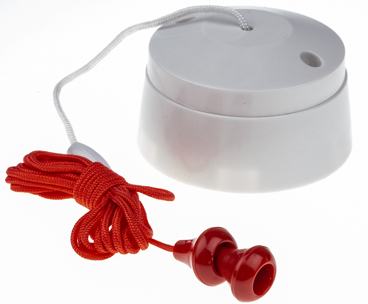 MK Electric White Pull Cord Switch 2 Way