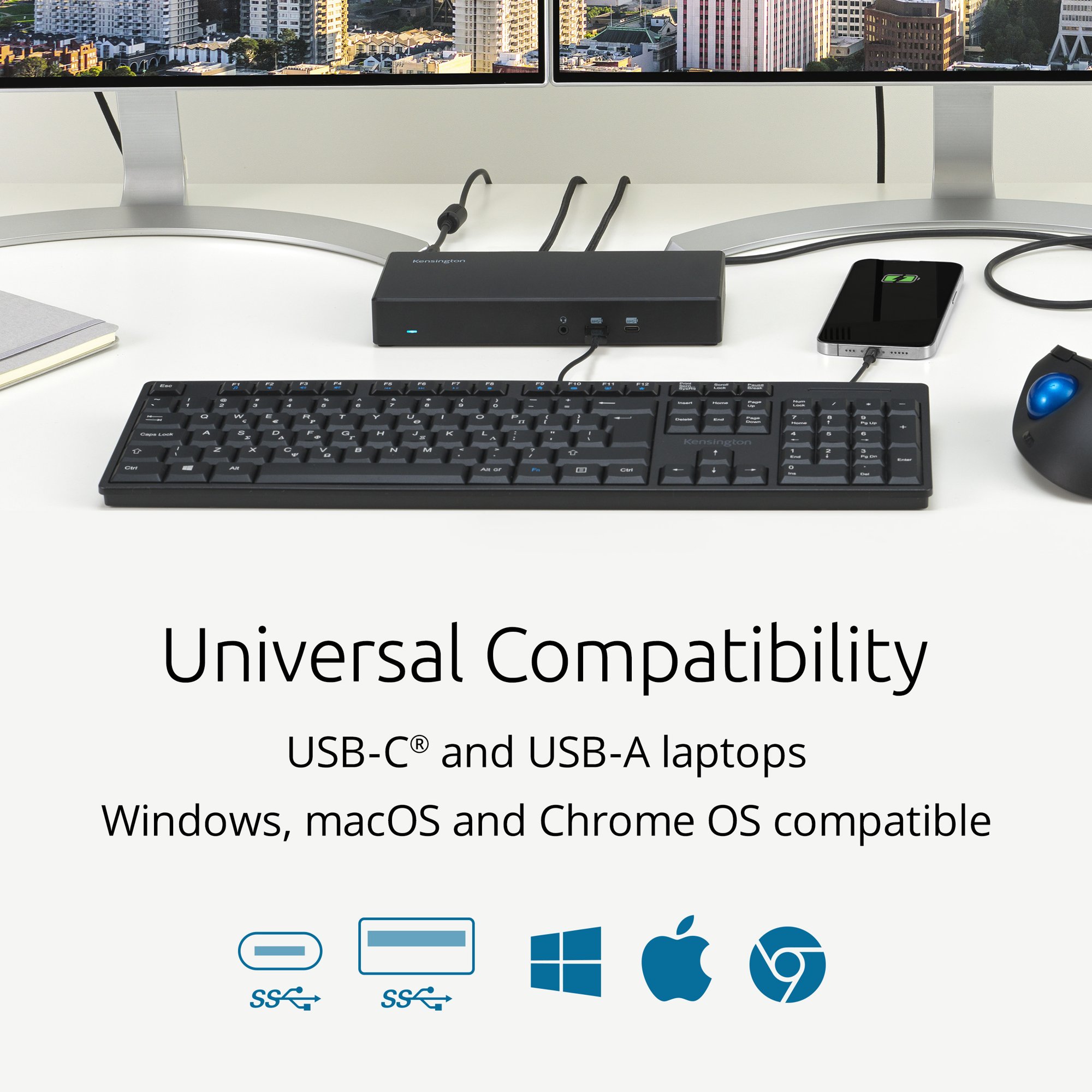 Kensington  2 4096 x 2160 Pixels USB Docking Station USB Type A, USB Type C Portswith HDMI - 6 xUSB ports