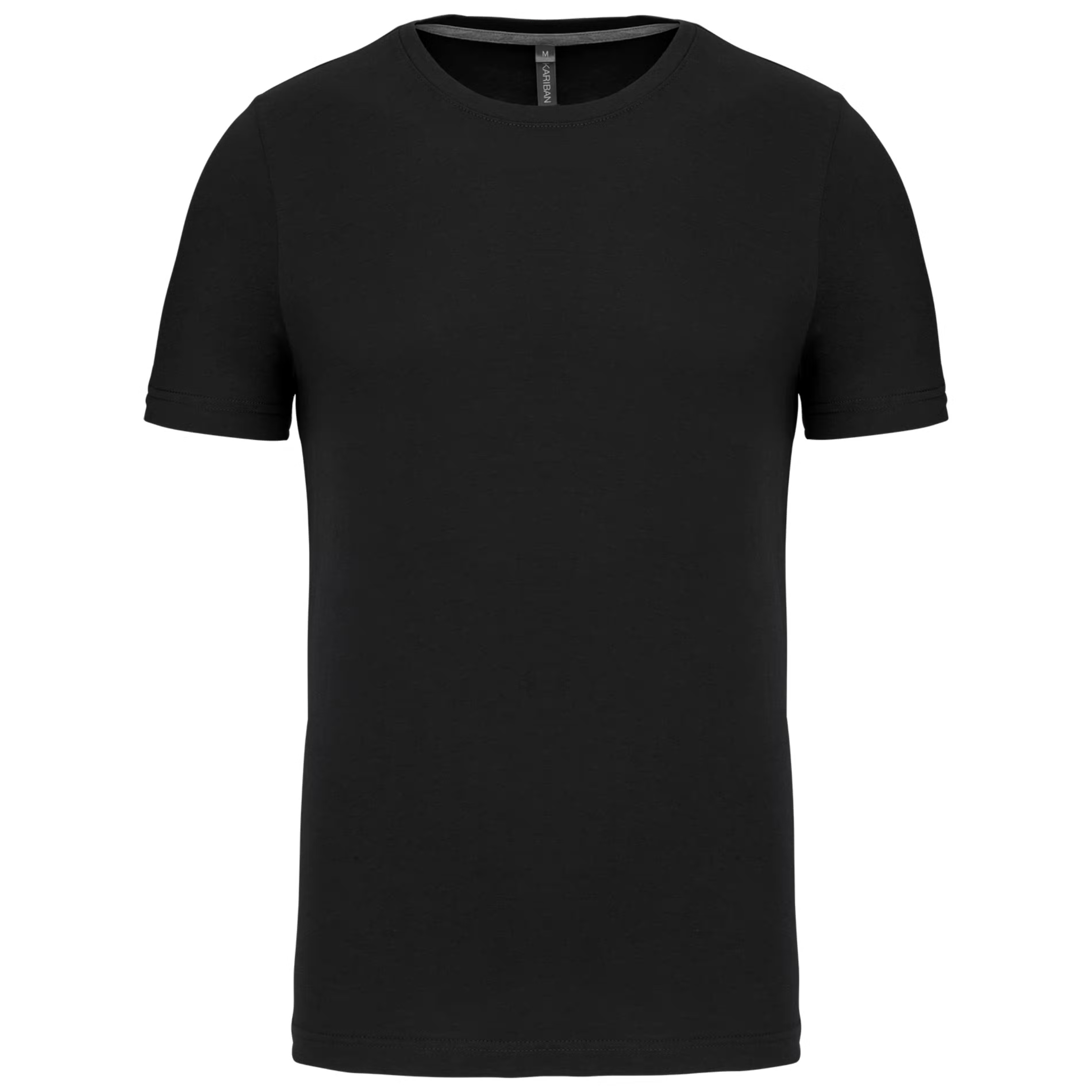 KARIBAN Black 100% Cotton, 90% Cotton Manches Courtes Sleeve T-Shirt L