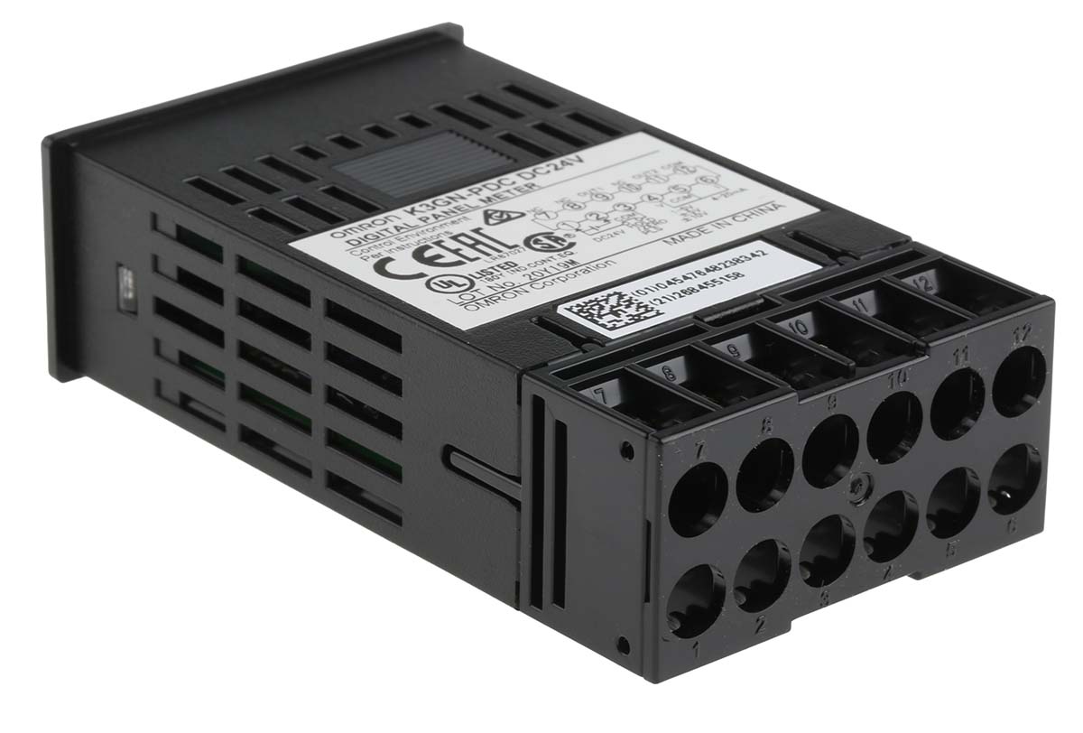 k3gn-pdc-24vdc Omron K3GN 7 Segment LCD Digital Panel Multifunction Meter for Pulse, Current, Voltage,  22.2 mm  x 45 mm