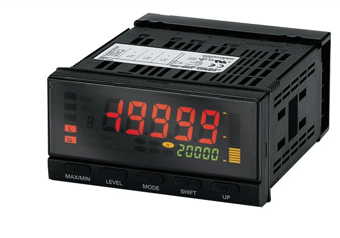 Omron Negative LCD (backlit LED) Display 7 Segment Digital Digital Panel Multifunction Meter for Voltage,  14.2 mm  x