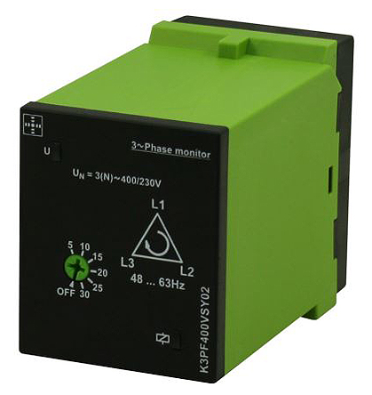 Tele Monitoring Relay, 3 Phase, DPDT, DIN Rail, 400V ac