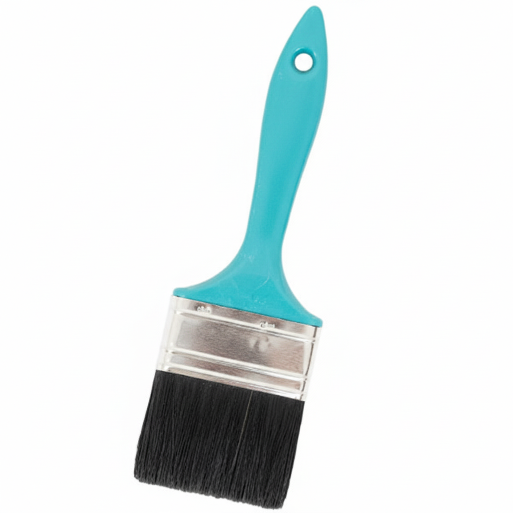 E-Pro 2.5 Inch Flat Oil Paint Brush Synthetic Bristles with Durable Plastic Handle 14.5 cm Wide