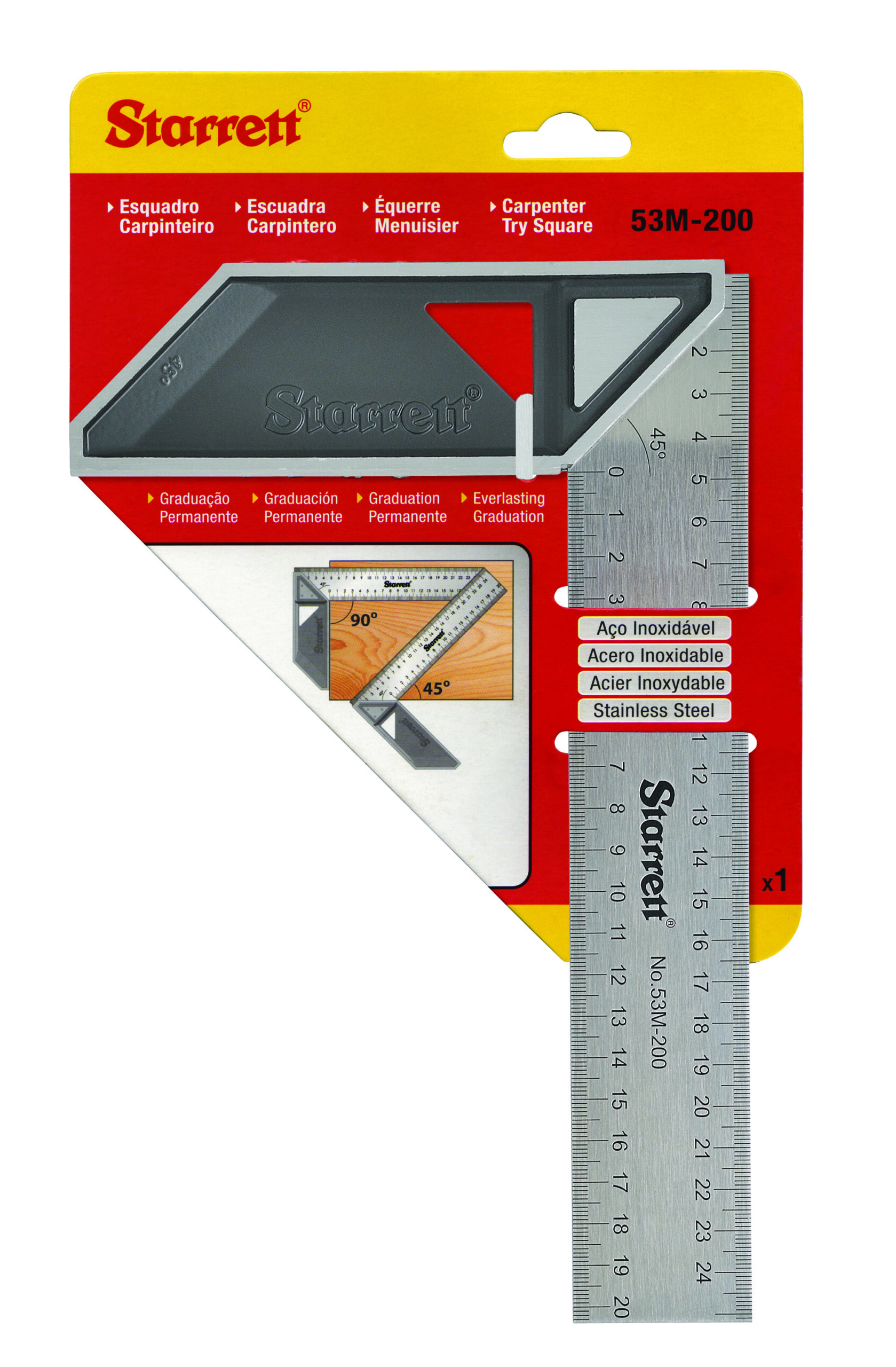 Starrett 200 mm Metric, Imperial Engineer Try Square