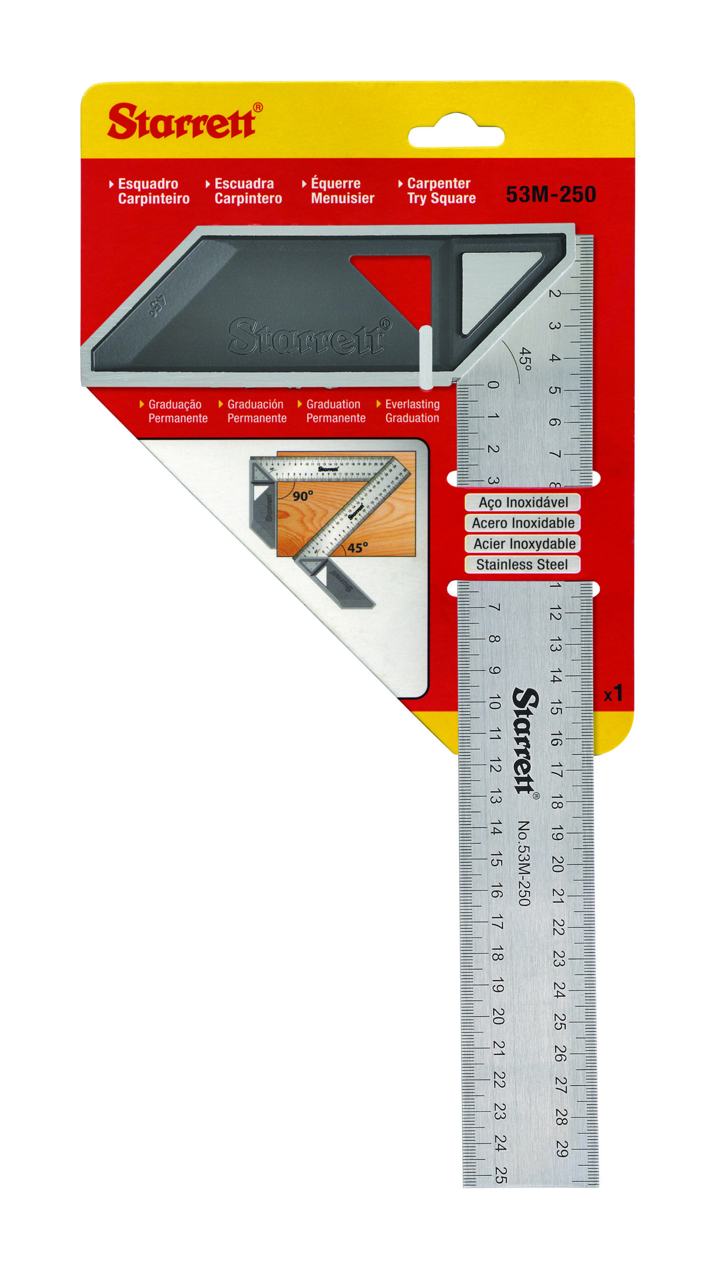 Starrett 250 mm Imperial, Metric Engineer Try Square