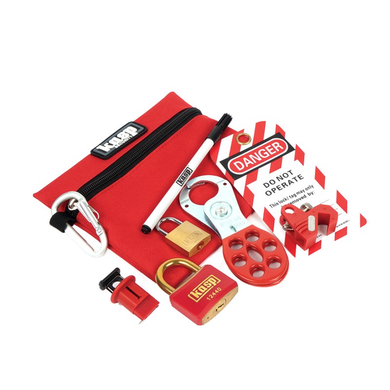 Kasp Silver, Red Lockout Kit Brass, Steel MCB, 6 mm