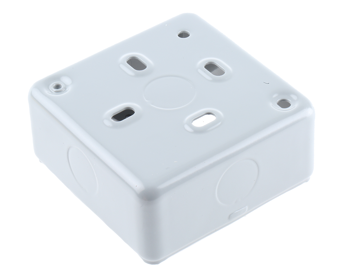 MK Electric White High Gloss High Grade Thermoset Back Box, SASO, NF, IEC, BS EN, BS, Flush, Surface Mount, 6 Gangs 5mm