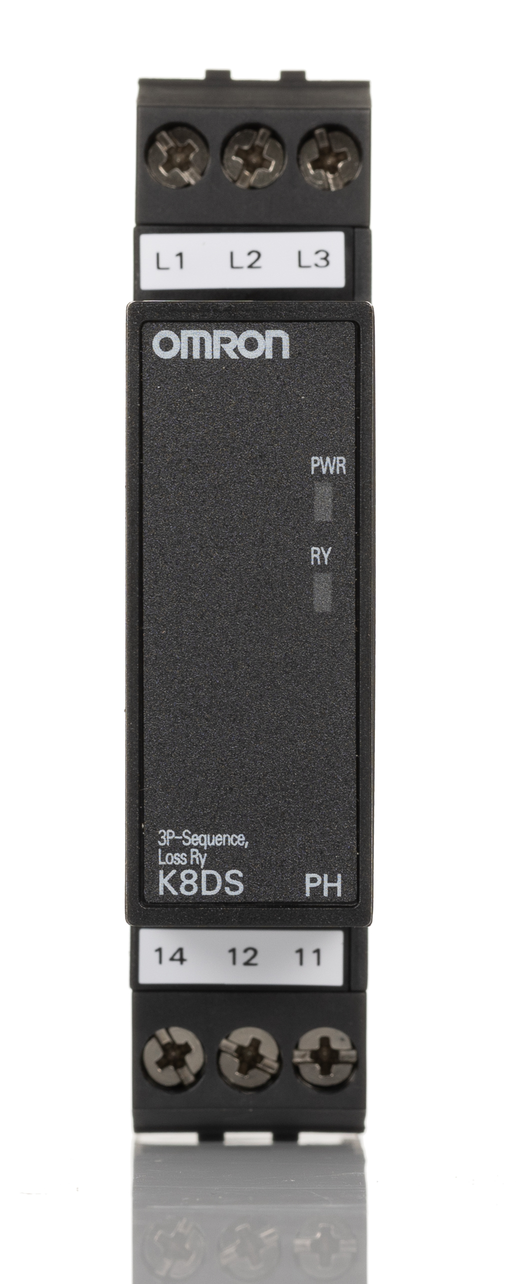 k8ds-ph1 Omron Monitoring Relay, 3 Phase, 200/480 V ac Monitor Range, SPDT, DIN Rail, 200V ac, 480 V ac
